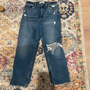 Abercrombie Curve Love ankle straight ultra high rise jeans